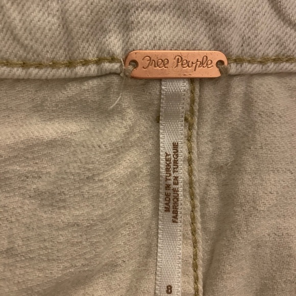 Free People Ivory Denim Tie Front Skirt - Picture 3 of 5